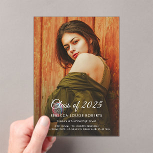 Graduation 2026 Photo Open House Grad Party Acrylic Invitations