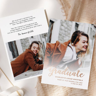Graduation 2026 Photos Rose Gold Foil Announcement