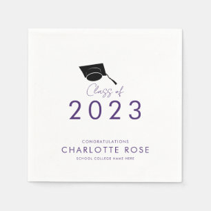 Graduation 2026 Purple Script Party Paper Napkin