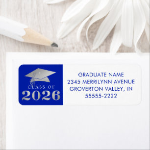  Graduation 2026 Royal Blue Faux Silver