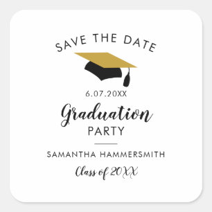 Graduation 2026 Save the Date Graduate Party Square Sticker