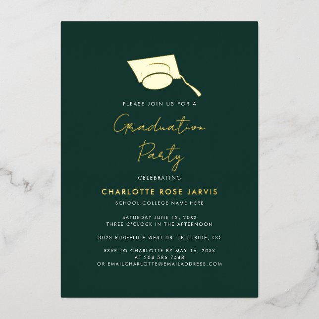 Graduation 2026 Script Graduate Party Gold (Front)