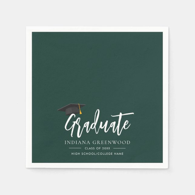 Graduation 2026 Script Green Paper Napkin (Front)