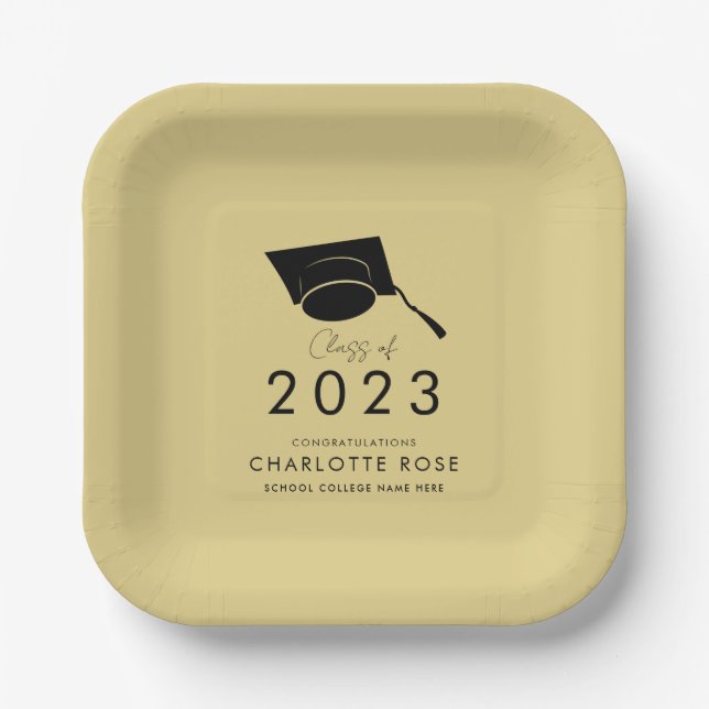 Graduation 2026 Script Handwritten Grad Party Paper Plate (Front)