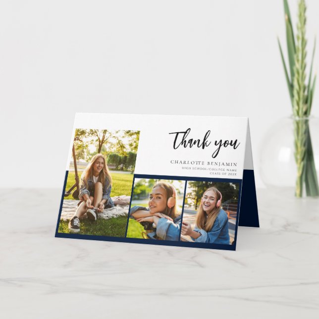 Graduation 2026 Script Photo Grad Thank You Card (Front)