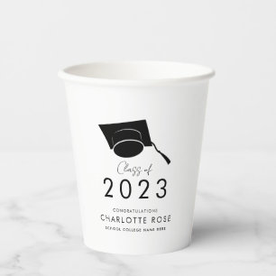 Graduation 2026 Script Typography Grad Party Paper Cups