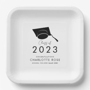 Graduation 2026 Script Typography Grad Party Paper Plate