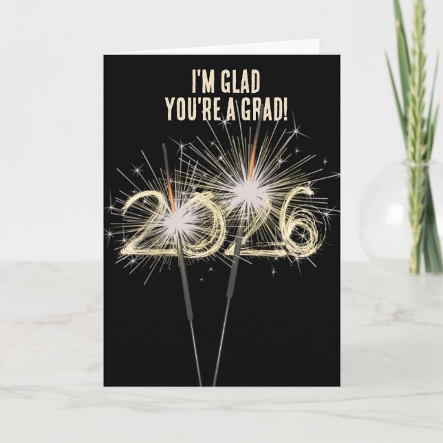 Graduation 2026 Sparklers On Black   Card (Front)