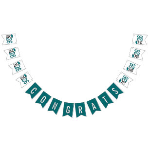 Graduation 2026 Teal and Black Bunting