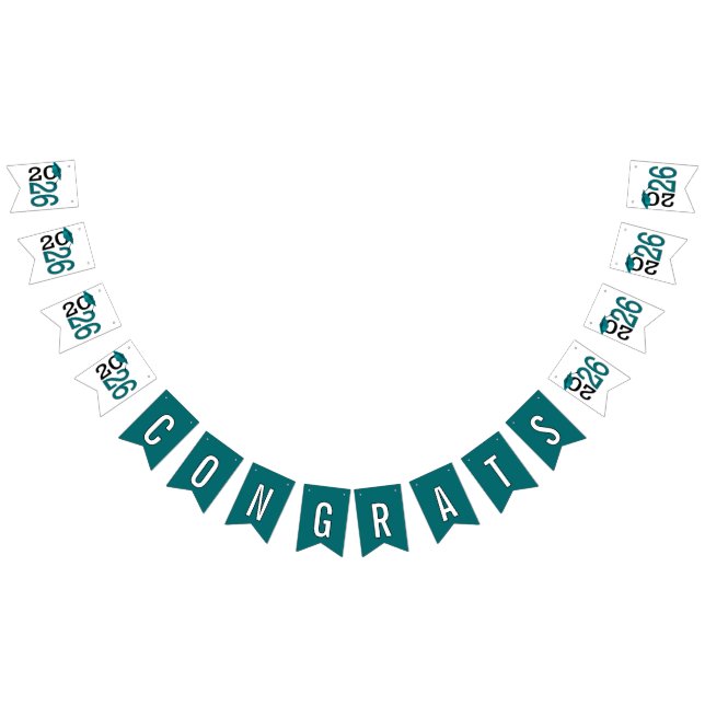 Graduation 2026 Teal and Black  Bunting (All)