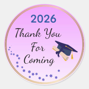 Graduation 2026 Thank You for Coming Stickers