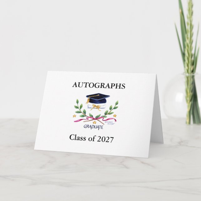 Graduation 2027 Autographs Signatures Keepsake  Card (Front)
