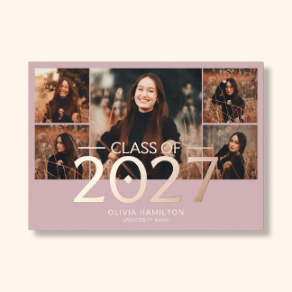 Graduation 2027 Elegant 6 Photo Blush