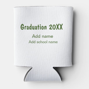 Graduation 20XX add year name school green modern  Can Cooler