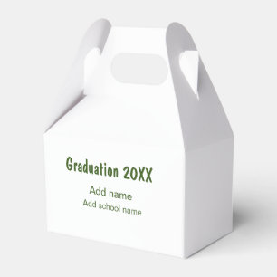 Graduation 20XX add year name school green modern  Favour Box