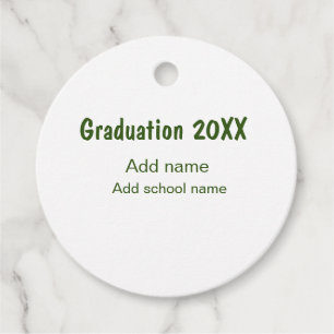 Graduation 20XX add year name school green modern Favour Tags