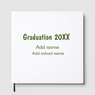 Graduation 20XX add year name school green modern  Guest Book
