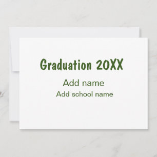Graduation 20XX add year name school green modern Holiday Card