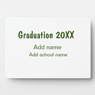 Graduation 20XX add year name school green modern Plaque