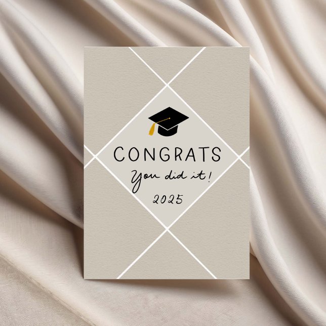 Graduation 20xx Handwritten Congrats with Cap Card (Creator Uploaded)