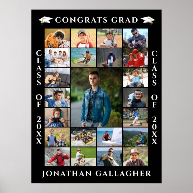Graduation 23 Photo Collage Congrats Grad Poster (Front)