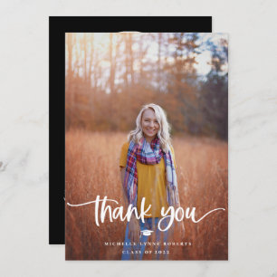 Graduation 2 Photo Thank You Card