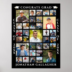Graduation 33 Photo Collage Your Colour  Poster