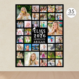 Graduation 35 Photo Collage Class of Year Graduate Poster