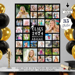 Graduation 35 Photo Collage Class of Year Graduate Poster<br><div class="desc">Celebrate your graduate's achievement with this graduation photo memories display poster print utilising this easy-to-upload photo collage template with 35 square pictures through the years to share at their graduation party or for a commemorative keepsake. The design features a modern typography title for CLASS OF YEAR GRADUATE and personalised with...</div>