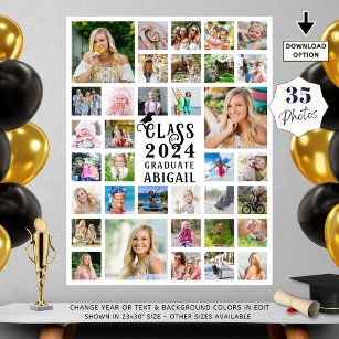 Graduation 35 Photo Collage Class Year Graduate Poster