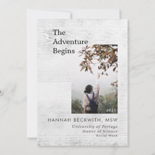 Graduation 3 Photo Adventure Begins Rustic Announcement