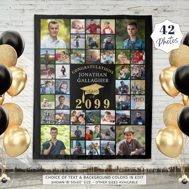 Graduation 42 Photo Collage Class Year Your Colour Tapestry (Creator Uploaded)