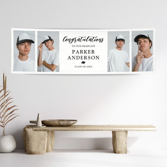 Graduation 4 Photo Collage Congratulations Banner (Creator Uploaded)