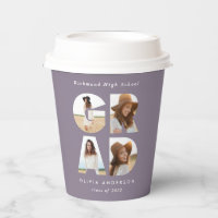 Graduation 4 photo modern personalised purple chic