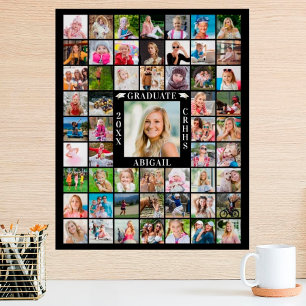 Graduation 55 Photo Collage Personalise Your Colou Poster