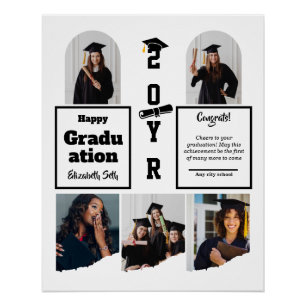 Graduation 5 Photo Celebration Graduate Template Poster