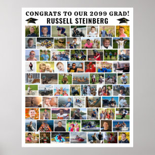 Graduation 70 Photo Collage Simple Custom Poster