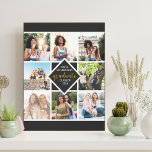 Graduation 8 Photo Collage Black and Gold Custom Canvas Print<br><div class="desc">Chic Canvas Print to personalise for your graduate. The photo template is set up for you to add 8 of your favourite photos of your study years. Your photos are displayed in square / instagram format in a simple grid style photo collage. "Graduate" is hand lettered in gold glitter and...</div>