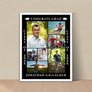 Graduation 8 Photo Collage Congrats Grad Poster