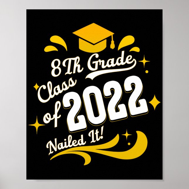 Graduation 8th Grade Class of 2022 Nailed It Poster (Front)