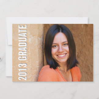 Graduation achievement full portrait modern black invitation