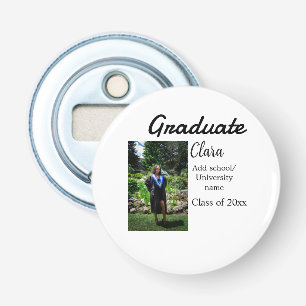 Graduation add name class of 20xx congrats add pho bottle opener