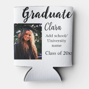 Graduation add name class of 20xx congrats add pho can cooler