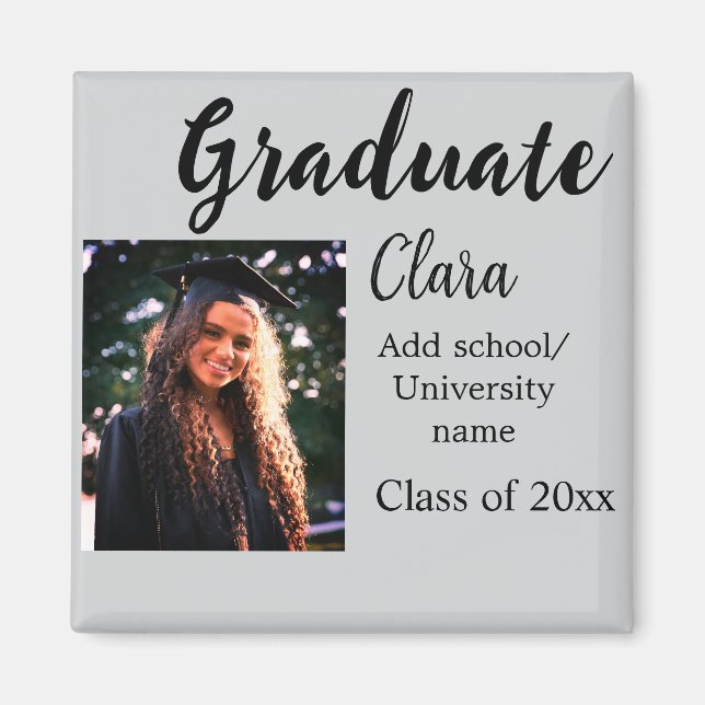 Graduation add name class of 20xx congrats add pho magnet (Front)