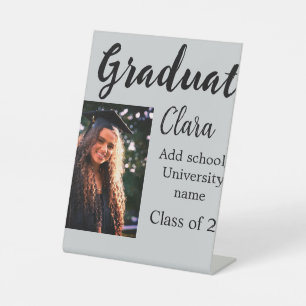 Graduation add name class of 20xx congrats add pho pedestal sign