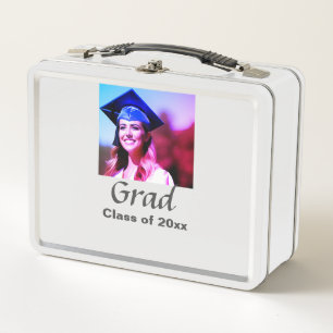 Graduation add name photo class year custom metal lunch box