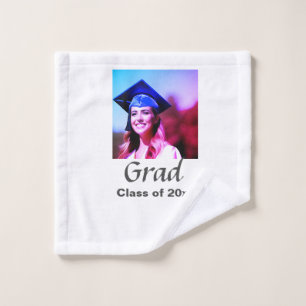 Graduation add name photo class year custom wash cloth