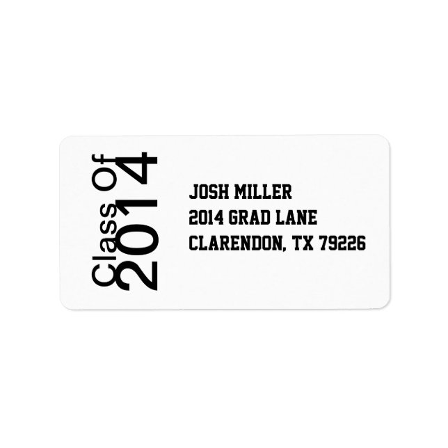 Graduation Address Label (Front)