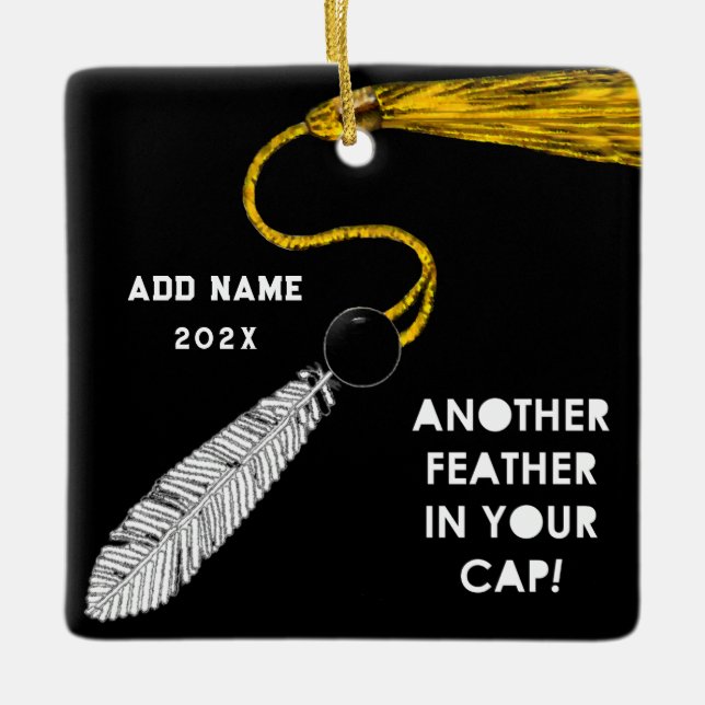 Graduation Advanced Degree Keepsake Gift Ceramic Tree Decoration (Front)