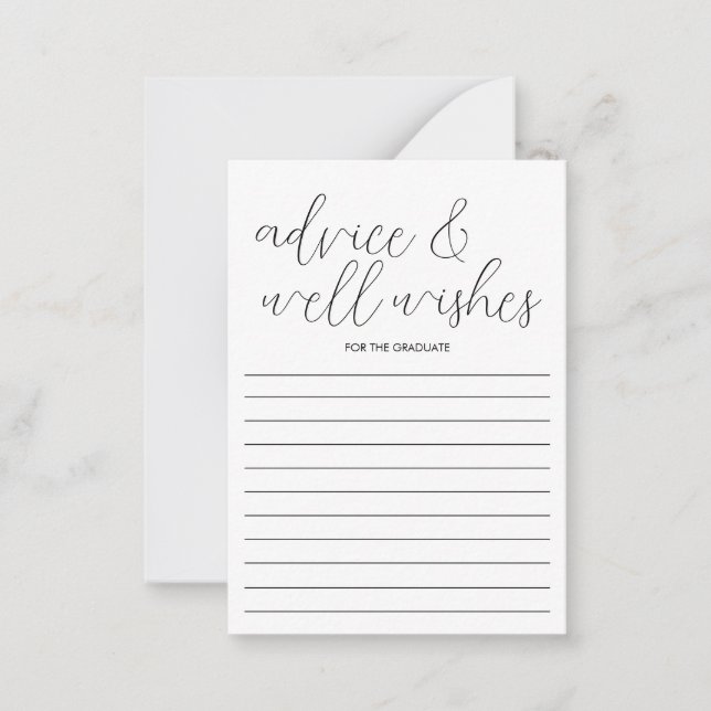 Graduation Advice Card Graduation Party Game (Front)